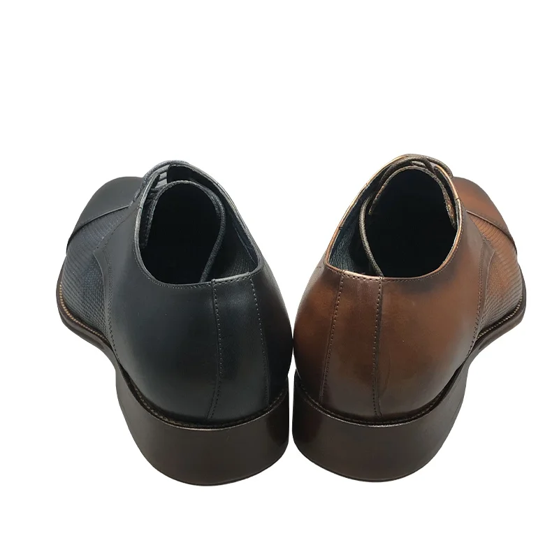 Wholesale custom soft comfort rubber sole special leather men drees shoes