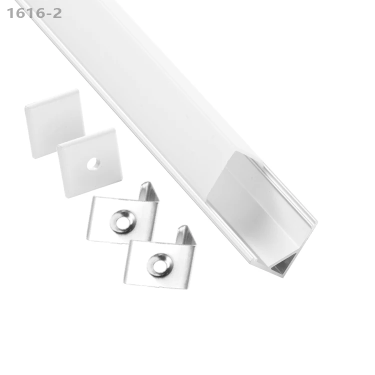 45 degree triangle led aluminum profile with flexible strip for corner lighting 16*16mm