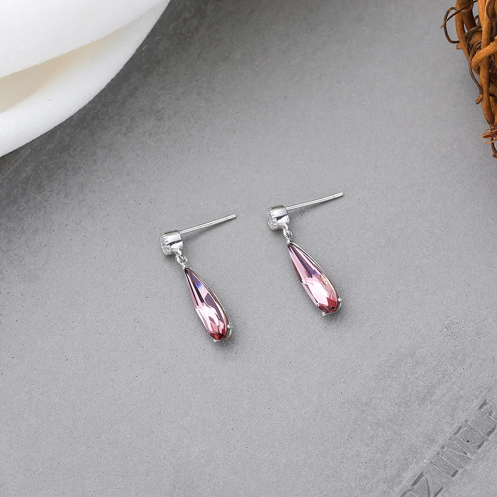 Good Quality S925 Sterling Silver Jewelry Long Water Drop Earrings for Ladies