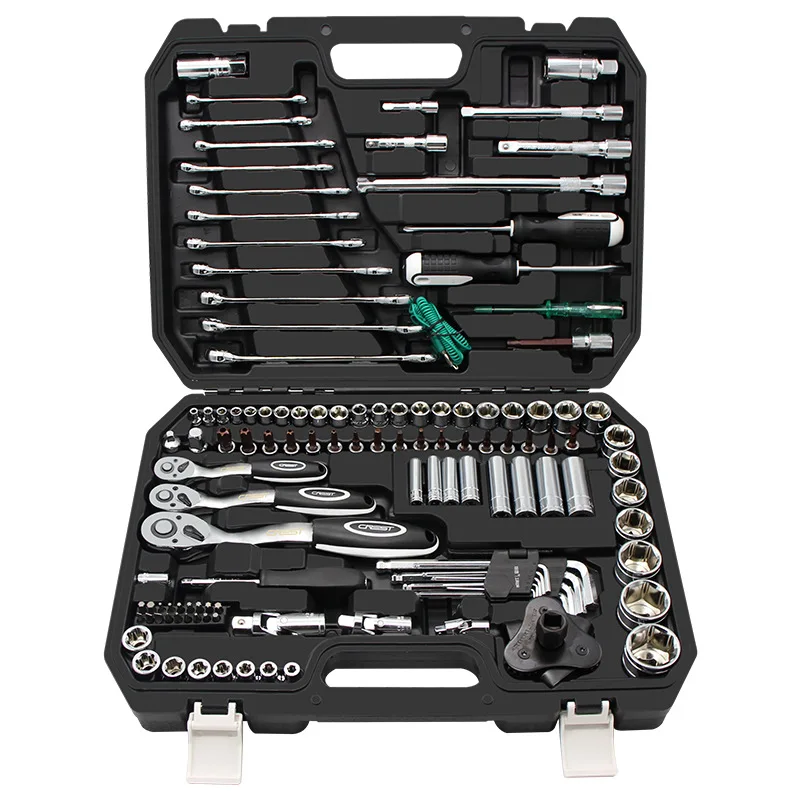 
121PCS Kit Car Repair Sockets Set Hand Tool Sets Combination Socket Wrench Set with Plastic Toolbox super quality 