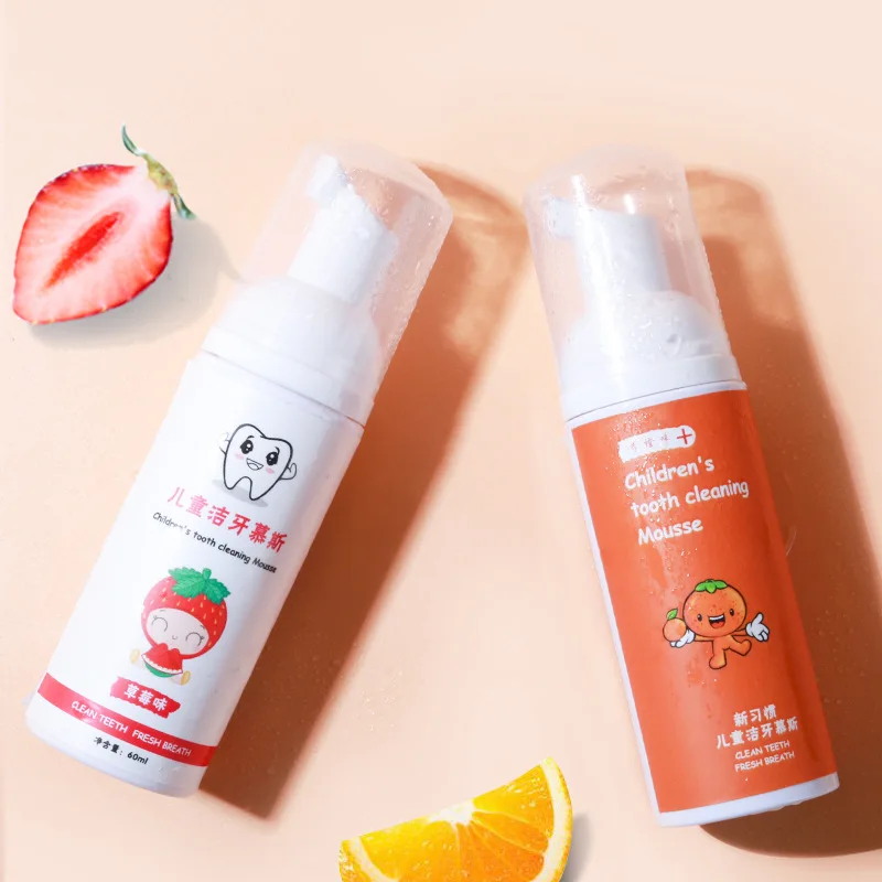 Fluorine Free Teeth Whiten Toothpaste Lemon Children Flavor Oral Cleaning Foam Toothpaste For Kids