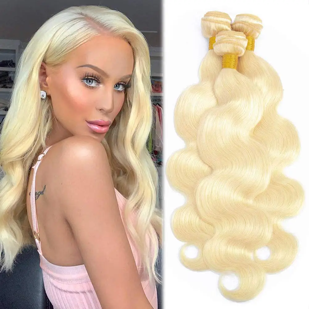 Wholesale 613 Blonde Human Hair Extension Bundles Human Hair Wigs Blonde 613 Lace Frontal