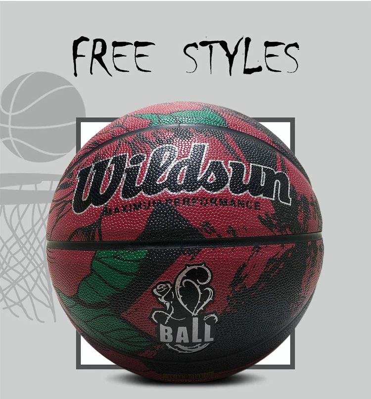 Freestyle 2022 PU  Durable factory  adult game  basketball  outdoor cement floor size 7 student wear-resistant basketball