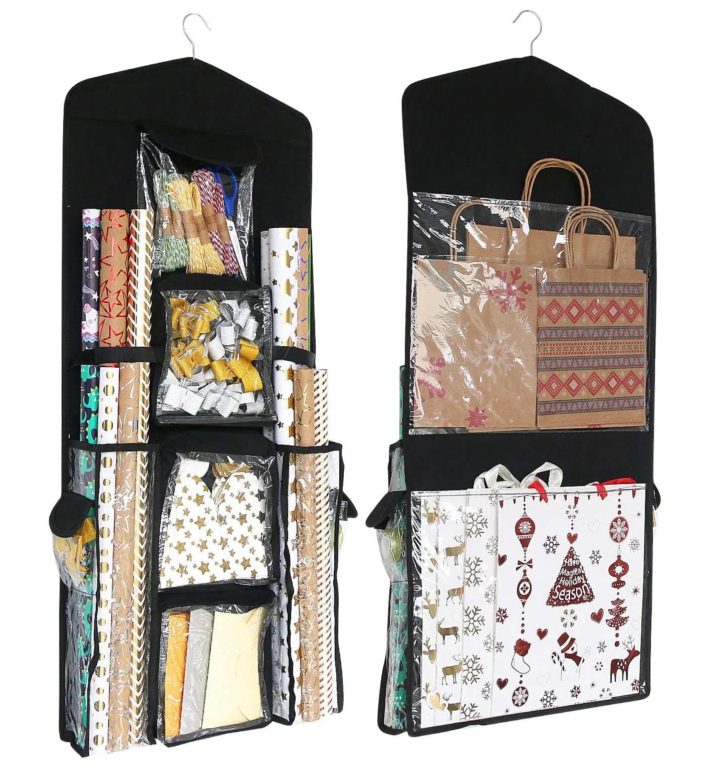 Hanging Gift Wrap Storage Bag Vertical Wrapping Paper Storage Premium Gift Wrap Organizer