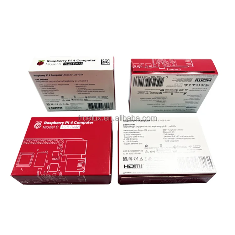 Макетная плата Raspberry Pi 4 Model B 1GB SDRAM, новый оригинальный мини-компьютер Linux Raspberry Pi 4B 1G