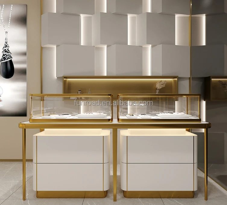 Lishi China Factory Stainless Steel Jewelry Display Cabinets Showcase, Jewelry Showcase Retail Store