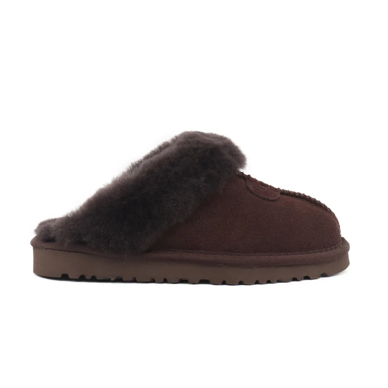 Dropshipping Winter Women Slipper For Women Sheepskin Slippers Closed Toe Fur Indoor High Quality Wool Oem Oxford Tpr