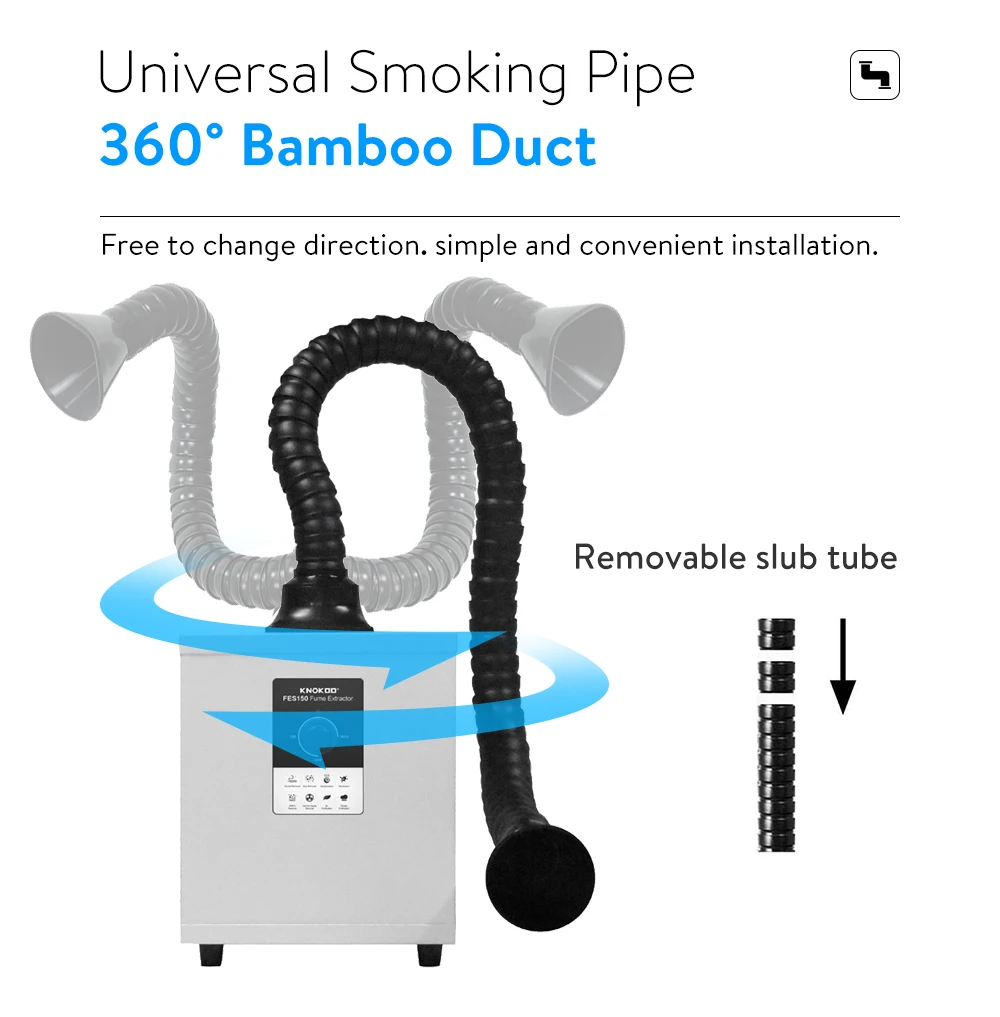 Solder Fume Extractor HEPA Filter FES150 Smoke Absorber for Nail Salon and ESD Soldering 3 Stage Filter with Activated Carbon