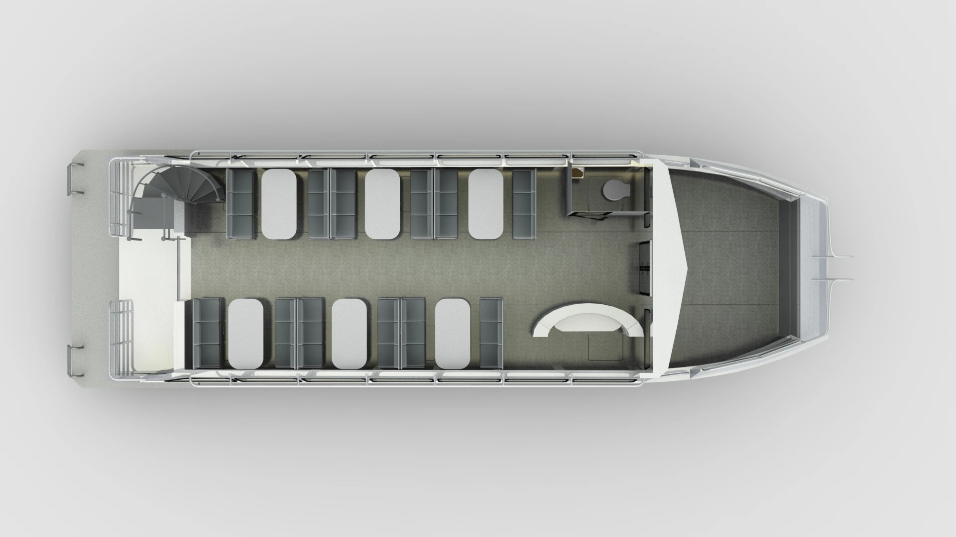 Gospel boat new style 100 passenger double-decker ferry boat with outboard engine