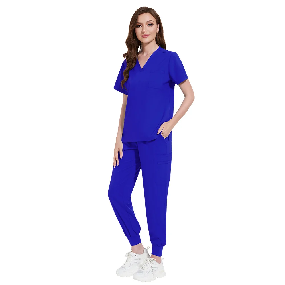 Hot sell elastic quick dry custom logo hospital uniforms scrubs medical work wear spa nurse uniform unisex scrub suit