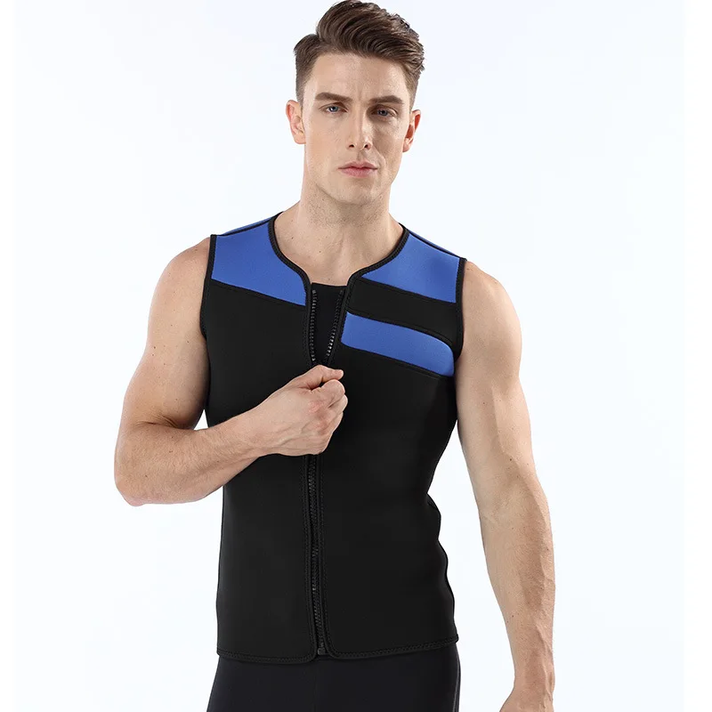 Wholesale 3mm Men Surf Vest with Zip Stretch Breathable Elastic Swimwear Custom High Quality Quick Dry Men Swim vest
