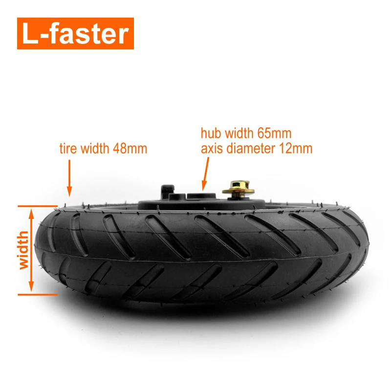 8 1/2 x 2 Drum Brake Wheel With Inner Tube For ELectric Scooter 8.5-inch Hub Brake Wheel With Bearing 6001 Axis Diameter 12mm