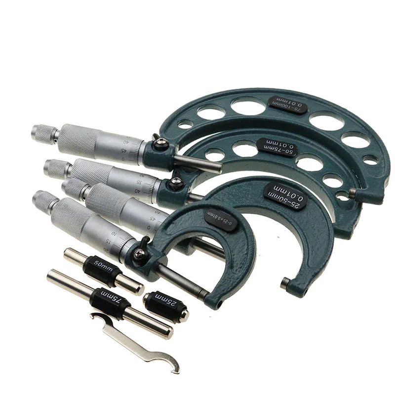High Quality Super Hard Carbide Tipped Premium Outside Micrometer Set Machinist Tool w/Carbide Tips