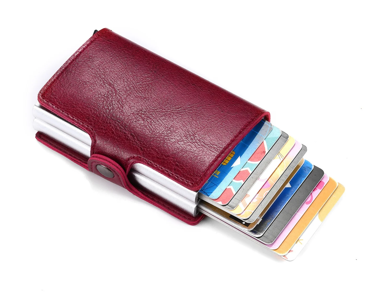 Custom RFID pop-up smart automatic card holder pu men  wallet