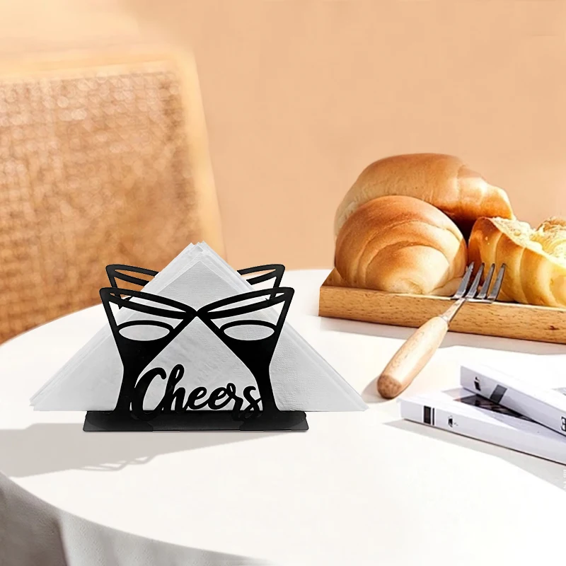 Factory Direct Sales Customized Color Creative Design Material Iron napkin Holder For Table