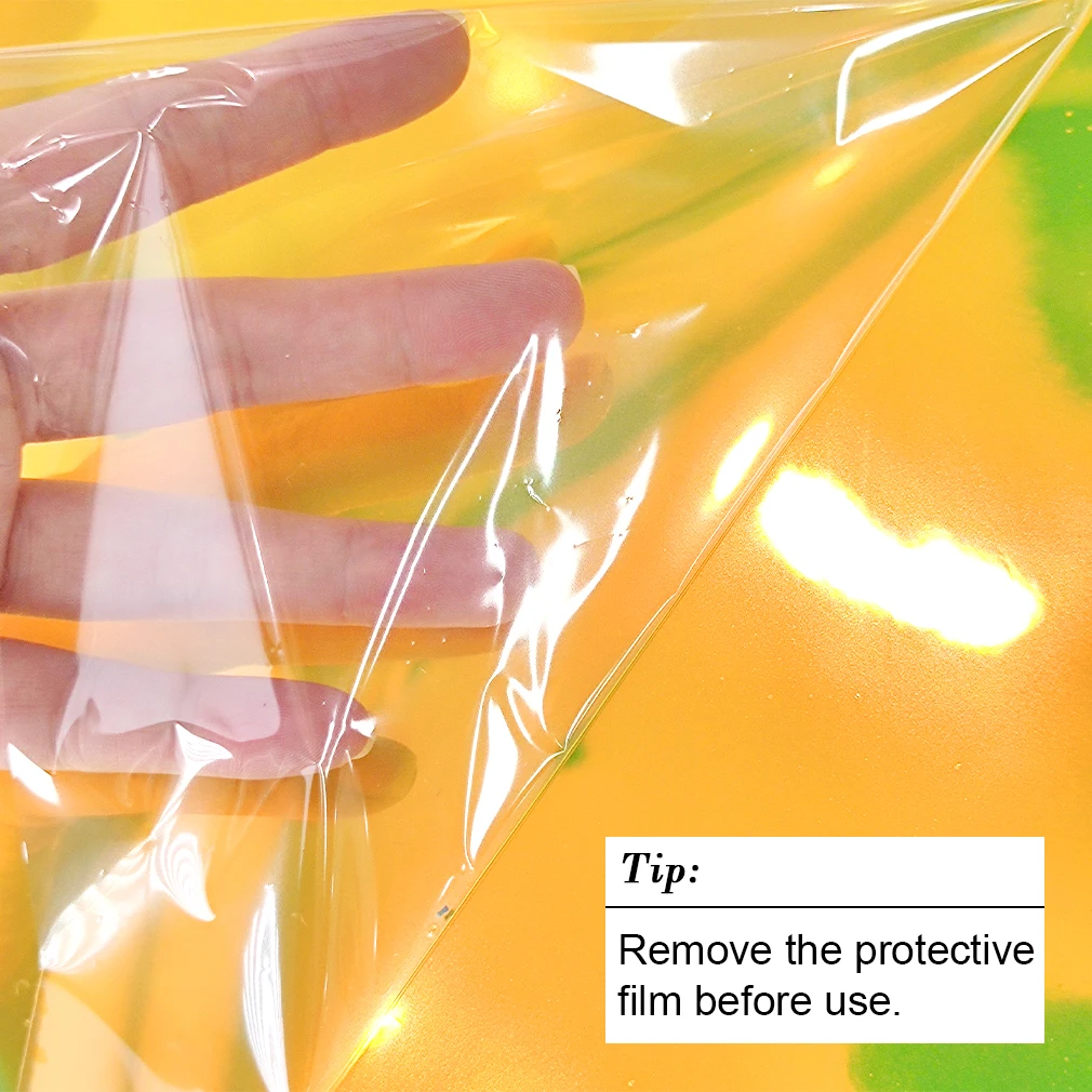 10 Pcs Holographic Clear PVC Vinyl A4 Iridescent Waterproof Mirrored Foil Laser Film for DIY Applique Crafts