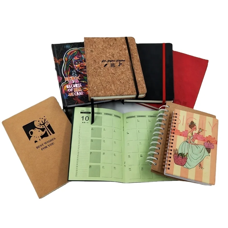 free samples Custom Logo Different Size Pink Hard Cover Spiral Weekly Manifestation Goal Journal Planner for students