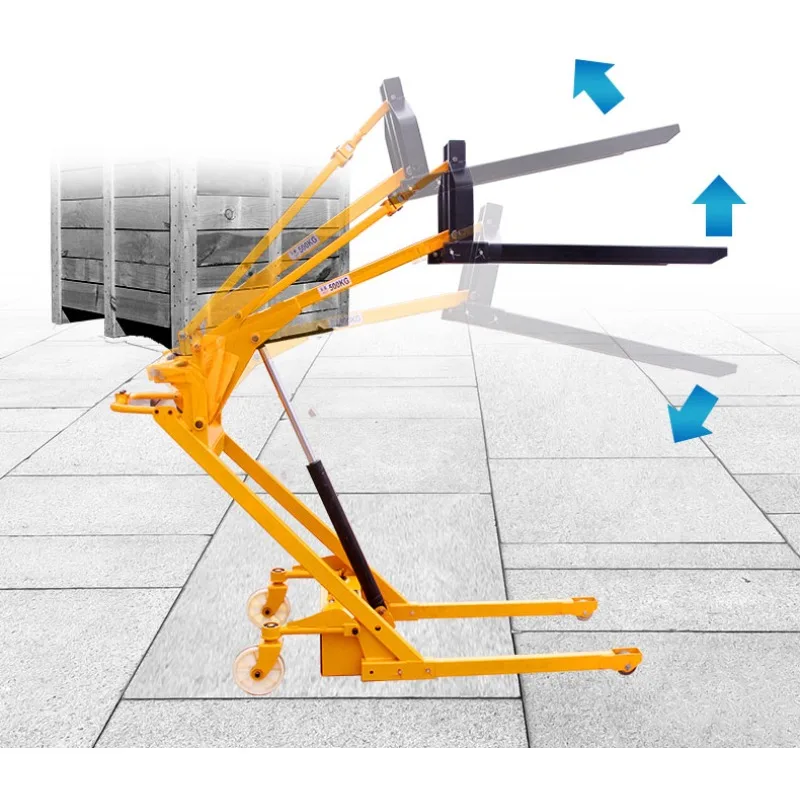 Hot selling electric small portable hydraulic loading and unloading crank arm handling stacker truck