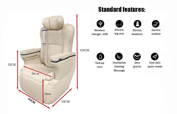 New Arrival Customizable Comfortable Van Seat Professionally Convertible Reclined Mpv Seat