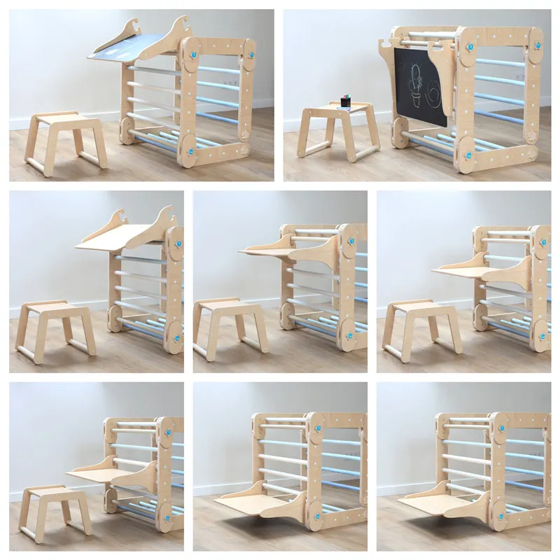 montessori  table and chair transformable triangle with chalkboard