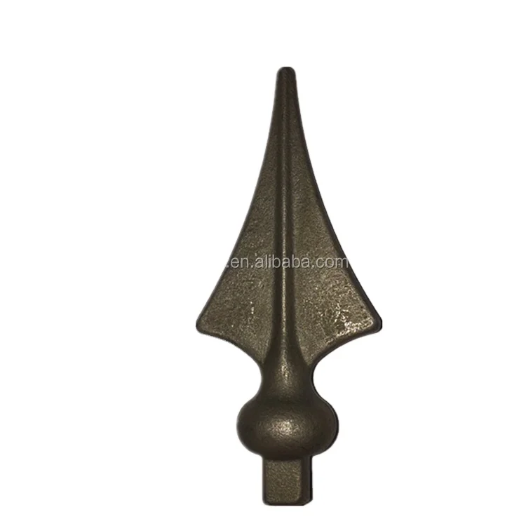 Low price forged cast steel ornaments fence spear points wrought iron for gate