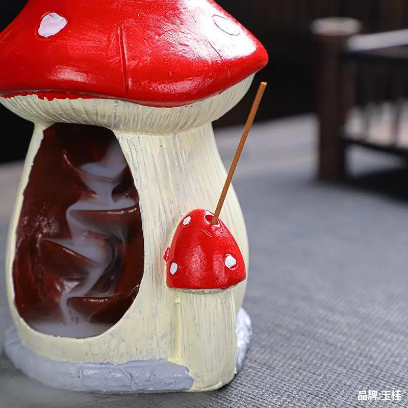 resin crafts Mushroom incense burner backward flow sandalwood incense burner household agarwood incense burner holder