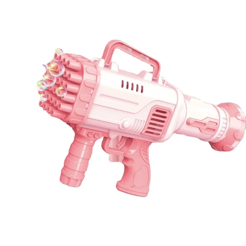 32 Hole Bubbles Gun Kids Toy Rocket Soap Bubble Machine Guns Automatic Blower Portable Pomperos with Light Toy for Children Gift