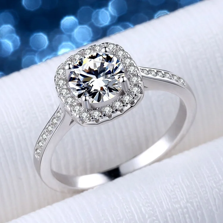 fashion Luxury 925 Sterling Silver engagement rings moissanite Women gold moissanite ring Jewelry