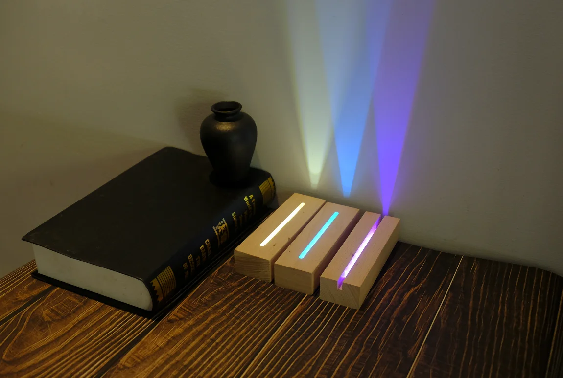 Xianfa Wholesale Solid Wood Led Display Night Light Base Holder Stand 3d Led Lamp Wooden Base For Diy Acrylic USB Wooden Base