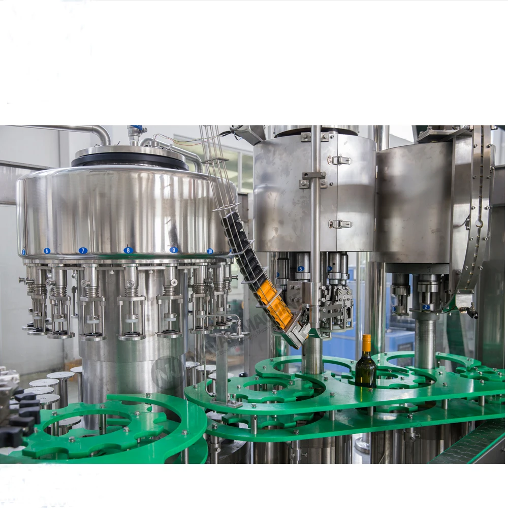 Fully Automatic Glass Bottle Red Wine Vodka Tequila Rum Filling Production Line