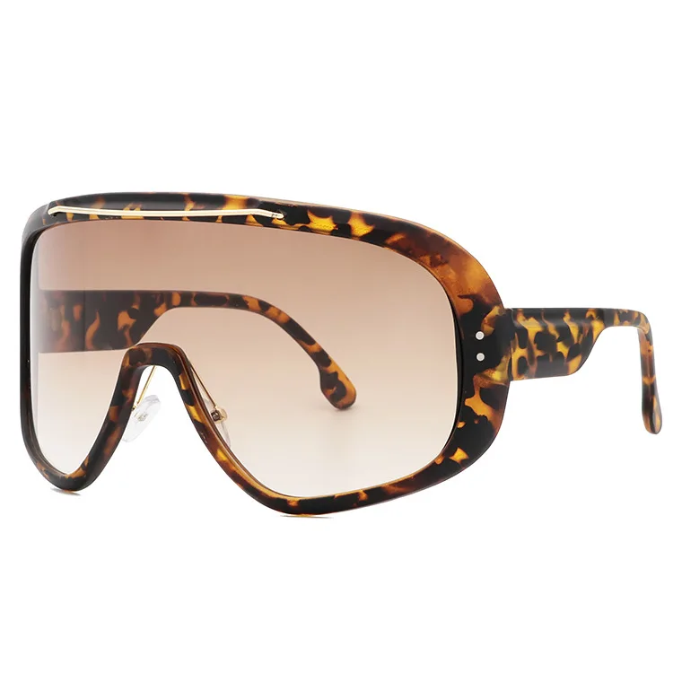 2022 New Arrival Fashion Oversized Black Frame Sunglasses with Multi-color Lens