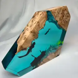 Transform your room with our hot-selling LED lamp featuring a mesmerizing deep sea scene with high-quality epoxy resin