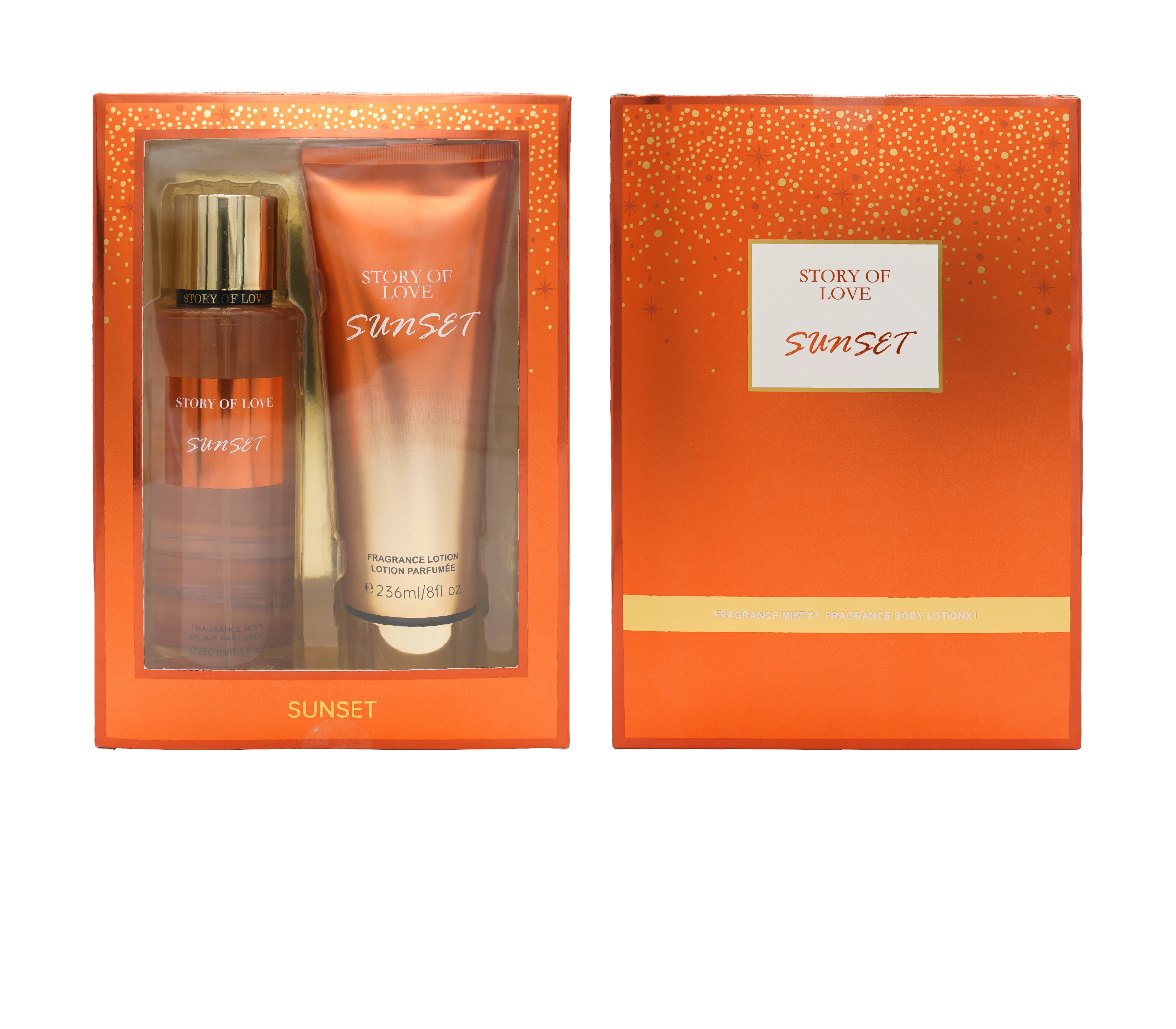 BT019 236ml Body Milk 250ml Body Spray Competitive Price Charming Fragrance Smells High-quality Gift Boxes