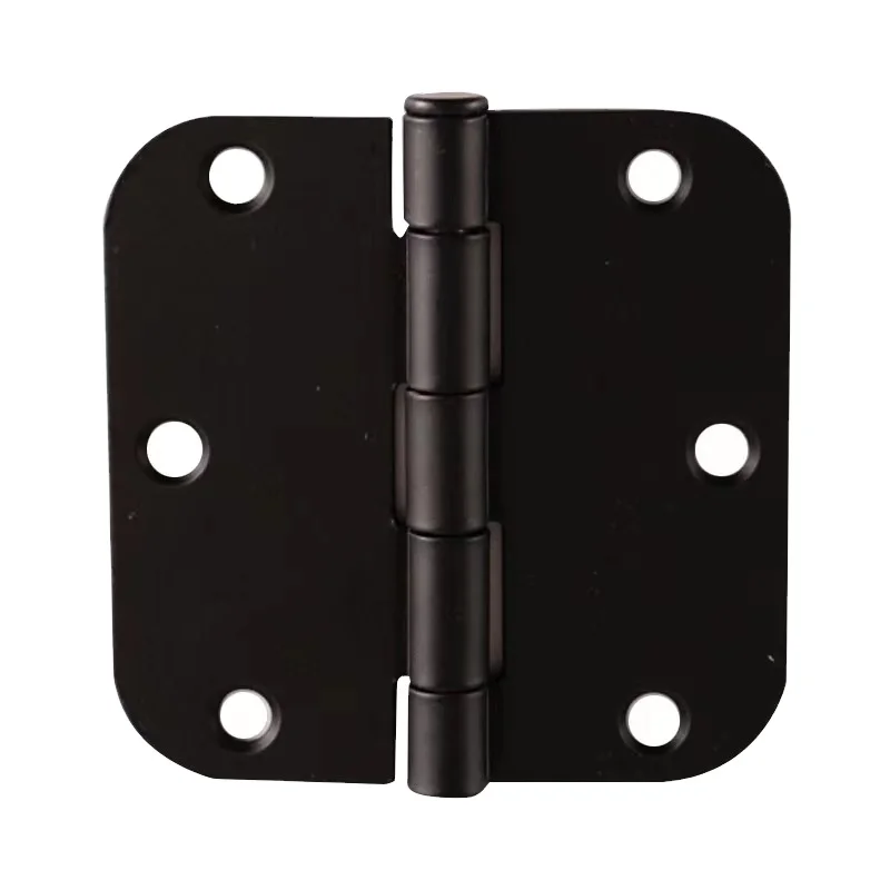 3.5*3.5 US1D finish black steel DOOR HINGES with 5/8 Radius Corners strap hinges ball bearing hinge
