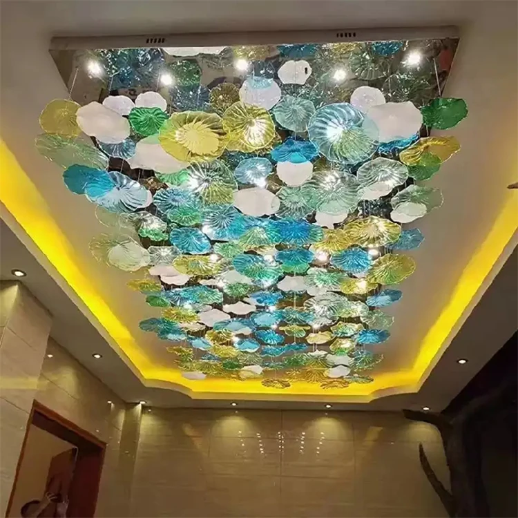 lighting chandelier modern rectangular dining table amber murano glass led chandelier ceiling hanging lights for home kitchen