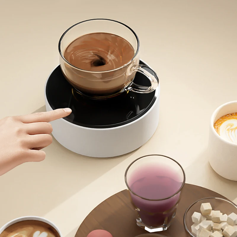 Magnetic Coffee Powder Mixer Stirrer Mini Stir Plate Self-Stirring for Lab Cooking Coffee Milk Red Wine Fit for Most Tumbler