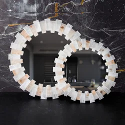 Antique circle Sun burst acrylic mirror wall big round crystal wall mirror