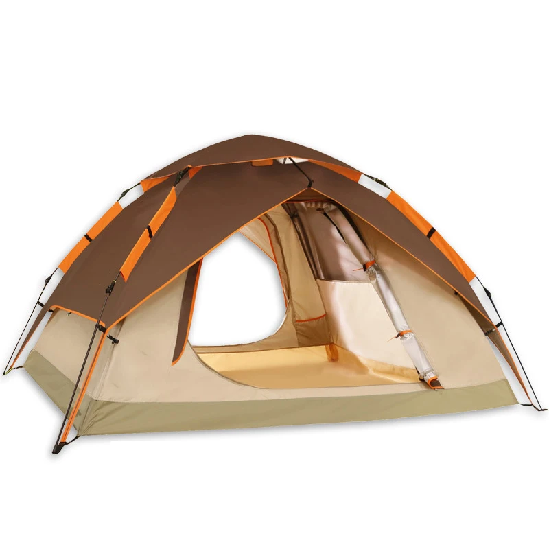 Four Season Waterproof Family Double Layer Quick Automatic Opening Fiberglass Automatic Tent For Hiking Backpacking