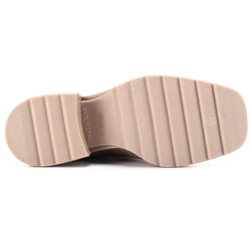 Mid Boots For Women Fashion Lavender Violet Square Heel 6 cm Height Shoes Waterproof