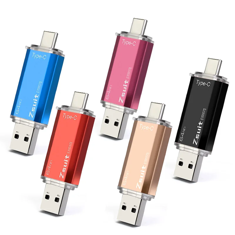 Factory Selling Zsuit USB3.0 USB Flash Drive 128GB 64GB 32GB 16GB 8GB Pen Drive Smartphone u disk TYPE-C USB Flash Drives