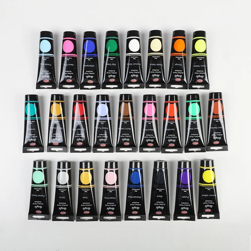BEIFA DD122 Acrylic paint 25 Colors 75ml Bright Less Residue Perfect Coverage Soft Comfortable Use Acrylic paint