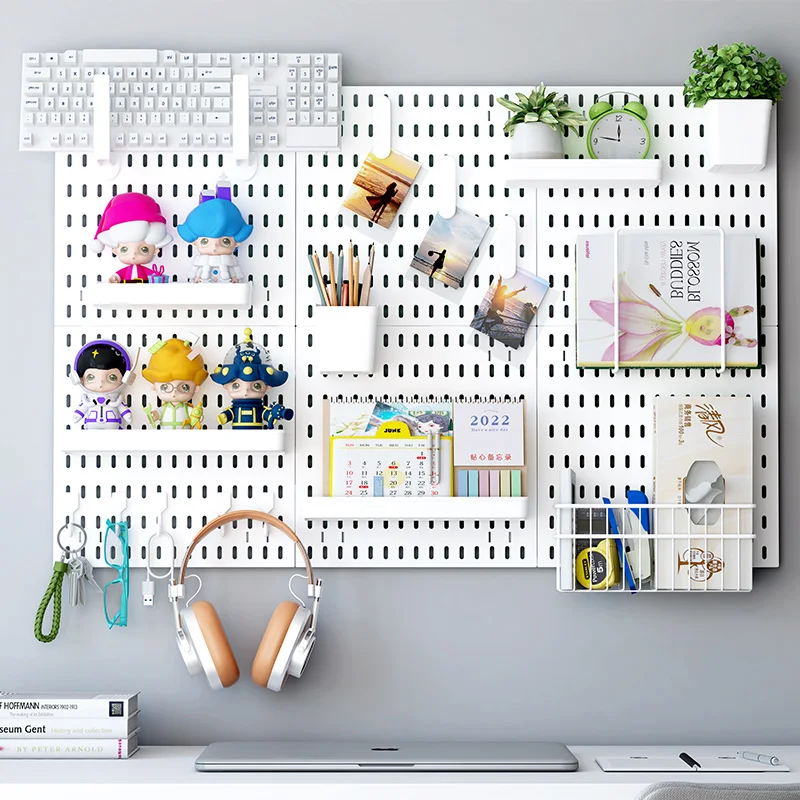 DIY Hanging Hooks White Pegboard Accessories Ceiling Set Office Pegboard Display Pegboard Wall Organizer