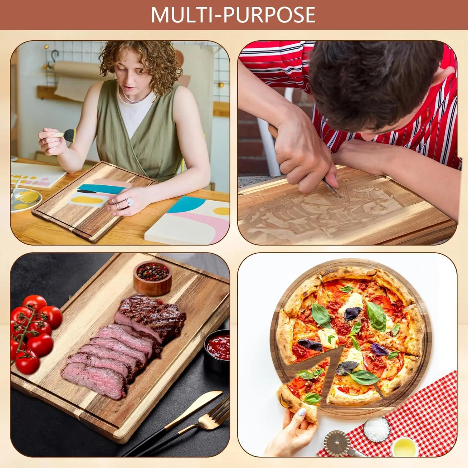 Wood Cutting Board Rectangle Square Acacia Wood And Cutting Cheese Board Chopping Board Hot Sale Products