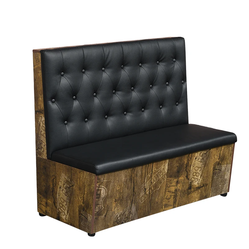 Customized against wall bench classical restaurant seating restaurant booth