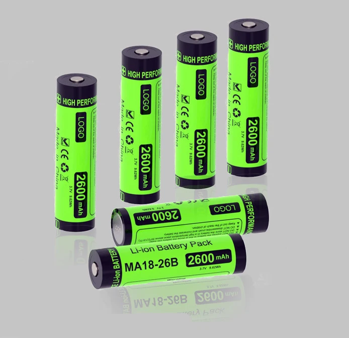 High Capacity 2600mAh Rechargeable Battery 3.7V Energy Storage Battery Lithium Lon batteries