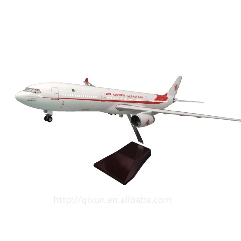 Scale 1:135  47cm A330 AIR ALGERIE Plastic Resin Airplane Model Aircraft with Wheels and LED Lights