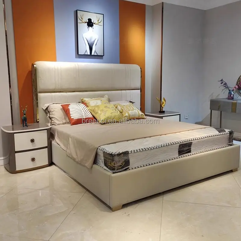 5 Star Wooden Hotel Bedroom Furniture Double Bed King and Queen Size Twin Bed for Hotel Apartment Bedroom Furniture