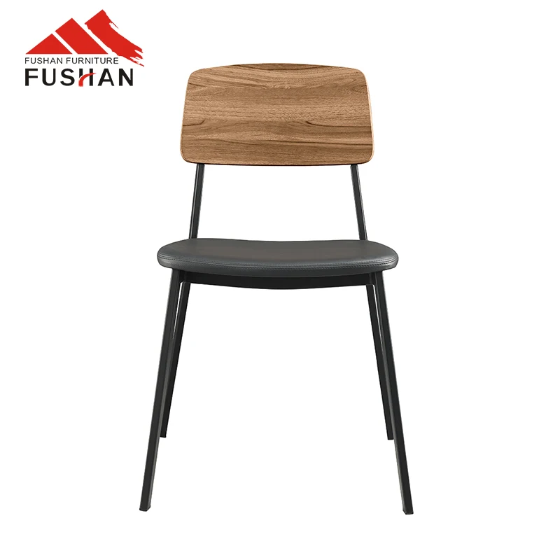 High Quality Nordic Luxury Modern Leather Seat Coffee Shop Chair With Hotel Club Restaurant Dining Chair