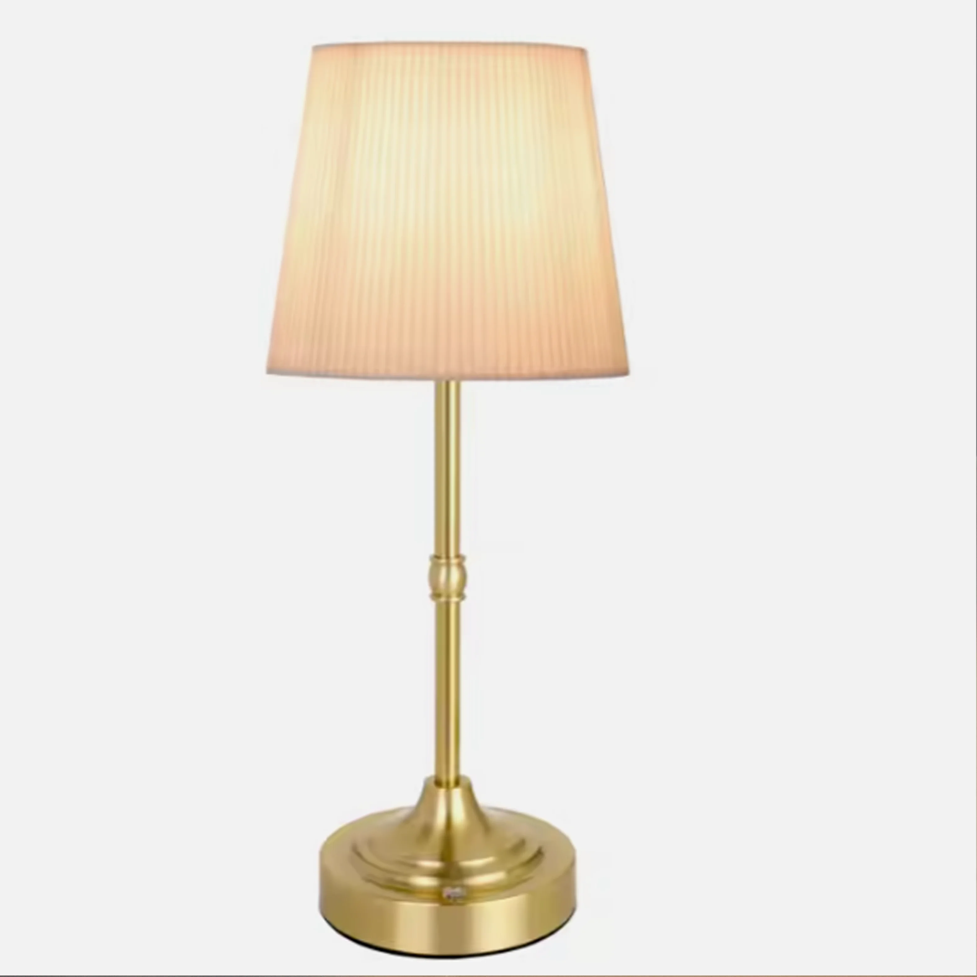 Bedside Dining Room Touch Sensor Control 3-Level Brightness Cordless LED Metal Led Table Light Portable Fabric Shade Desk Lamp