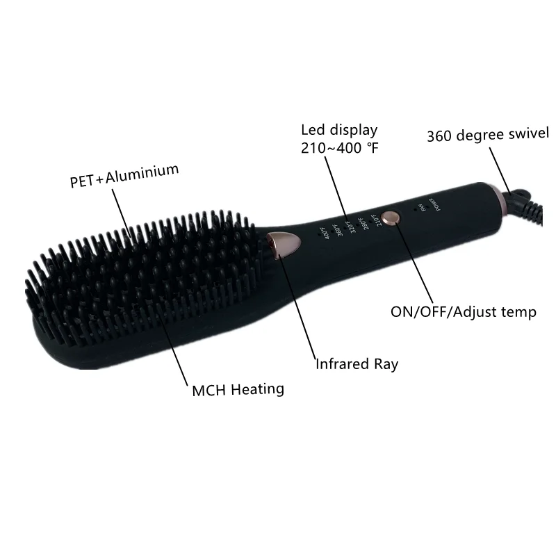 Blowout private label 3 in 1 ionic hot air styling comb black one-step straightener hair curler hair blow dryer brush